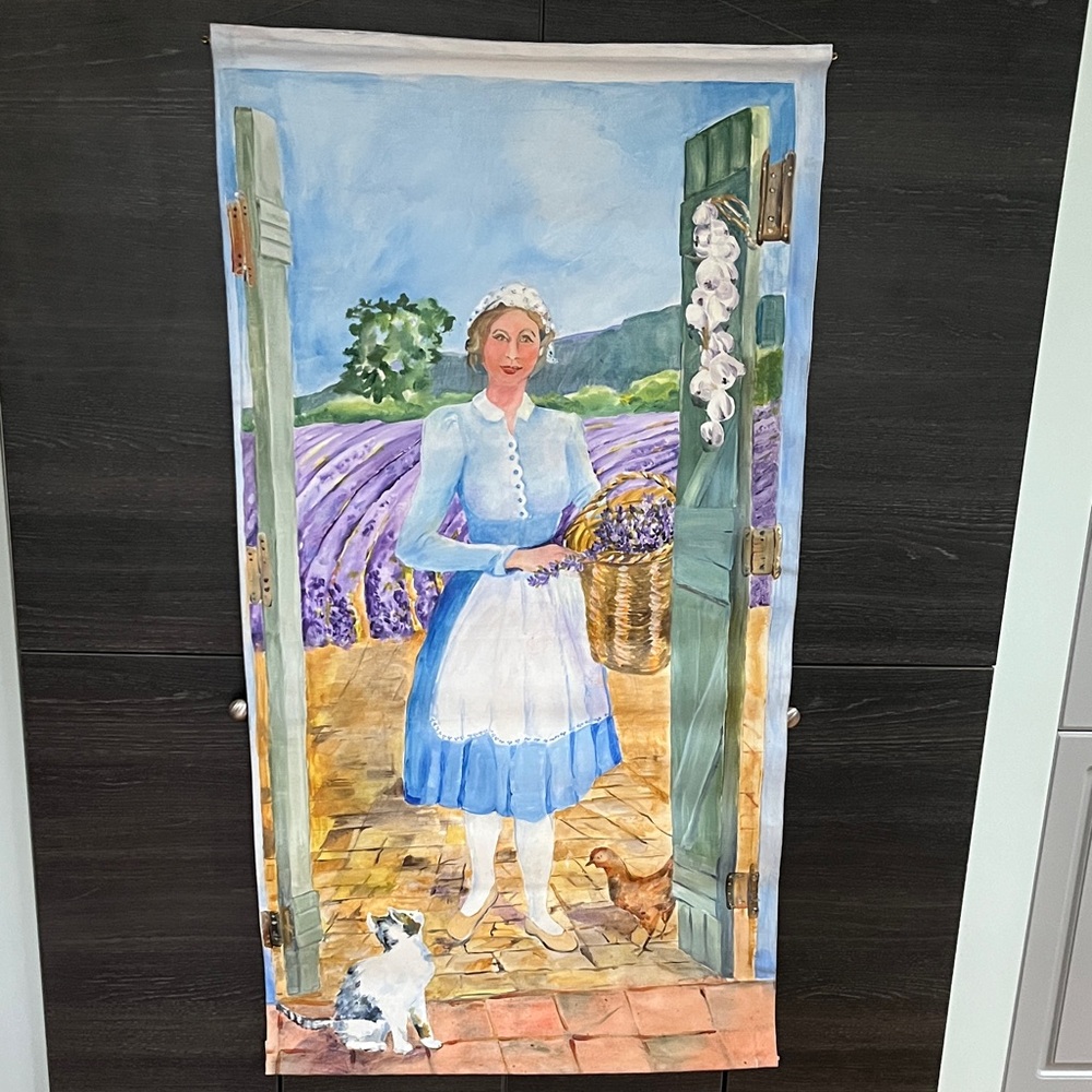 New Original French Lavender Picker Acrylic on Canvas indoor or outdoor